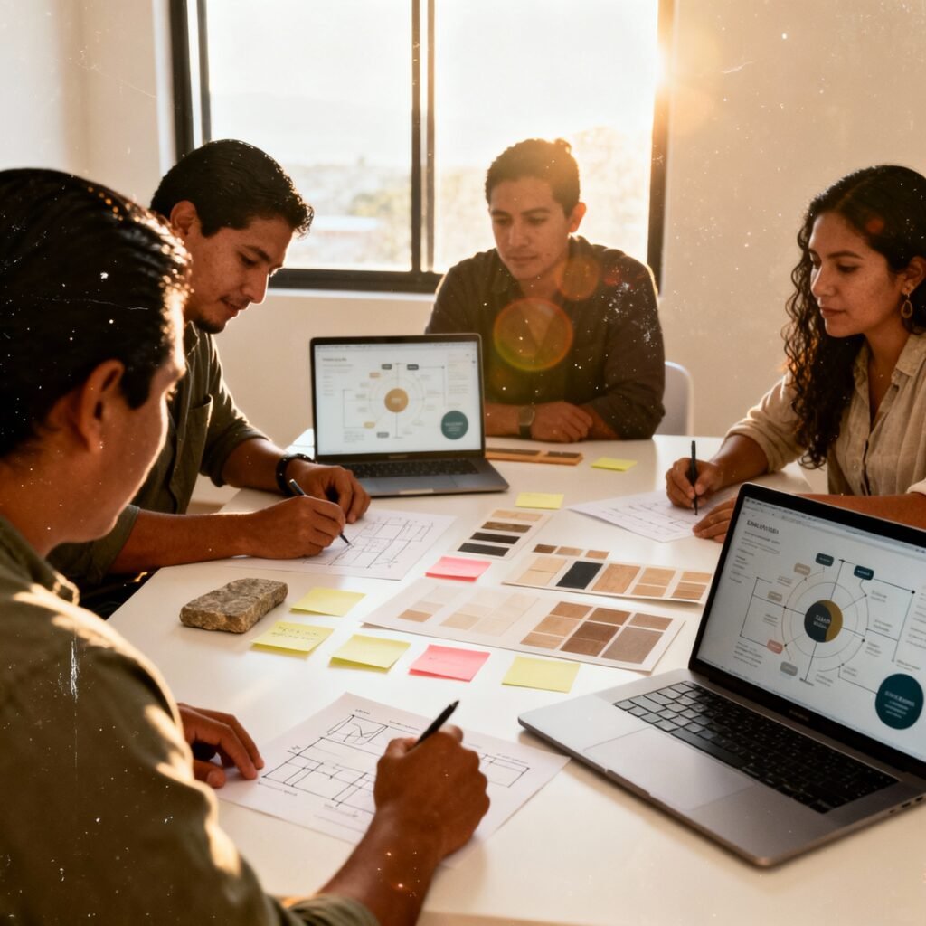 Equipo de Kurylab planificando una estrategia de marketing digital